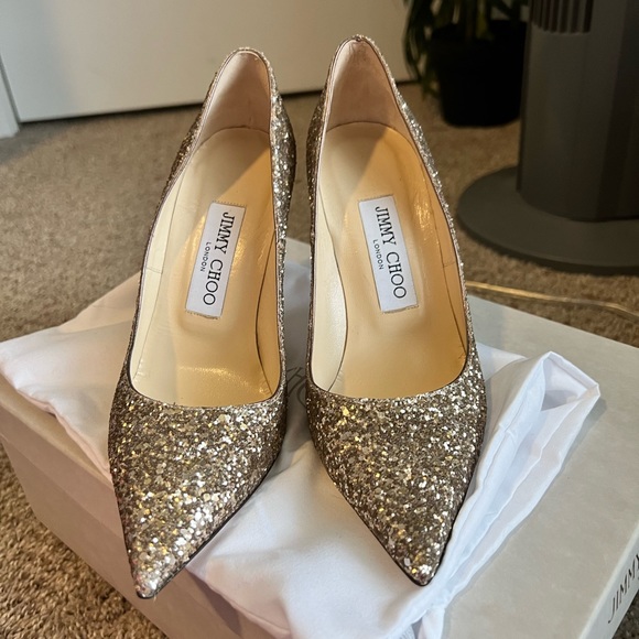 Jimmy Choo Abel Pumps Gold Glitter - Picture 2 of 10